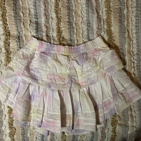 love shack fancy Skirts Love Shack Fancy Ruffle Mini Skirt Multi